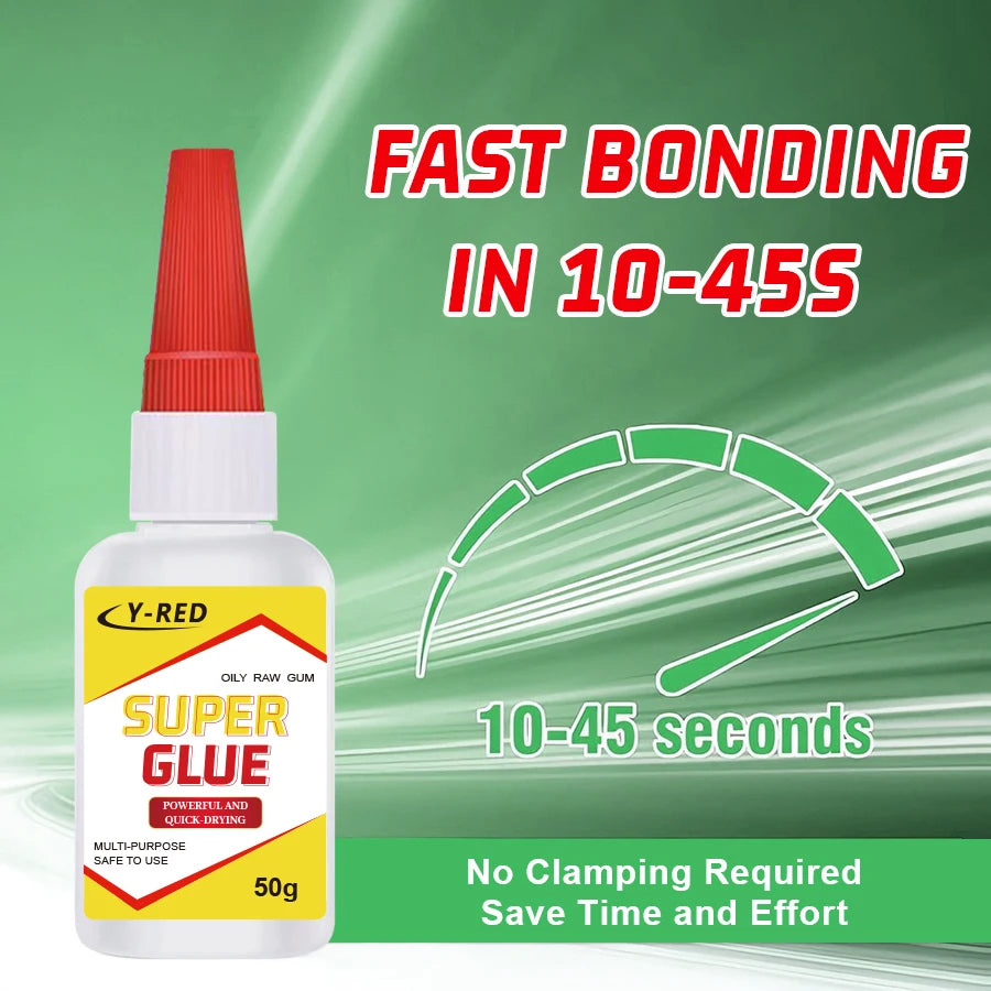 35g/50g Strong Bond Super Glue, Fast Drying Cyanoacrylate Adhesive for Leather, Rubber, Wood, Metal, Plastic, Home & Toy Repair