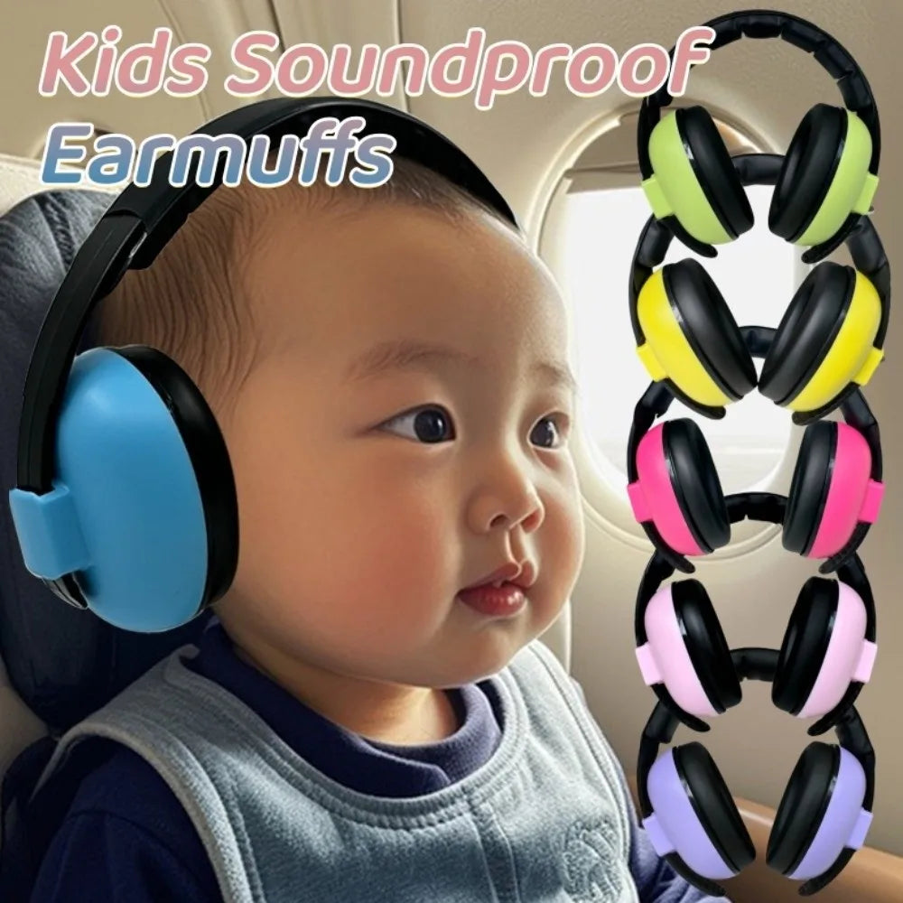 Adjustable Baby Earmuffs Soft Padding Comfortable Fit Soundproof Earmuffs Lightweight Design Safety