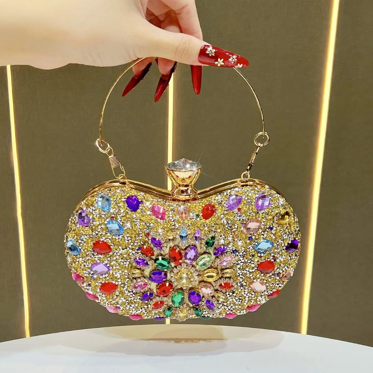 New diamond-encrusted handbag bag fashion shoulder messenger bag dinner party bag women's handbag