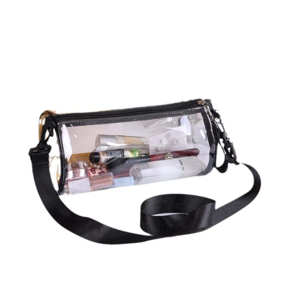 Fashion PVC Jelly Shoulder Messenger Bag Purse Waterproof Clear Bag Stadium Approved Adjustable Tote Bag Unisex