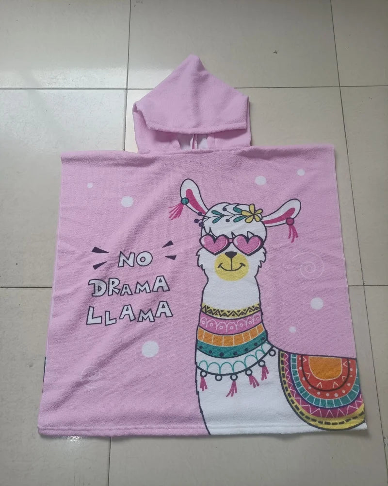 Beach Towel For Kids Hooded Bath Towel Poncho Kids  rabbit pattern Baby Towel For Girls 2-6 Years Bathroom Beach Swim Cover