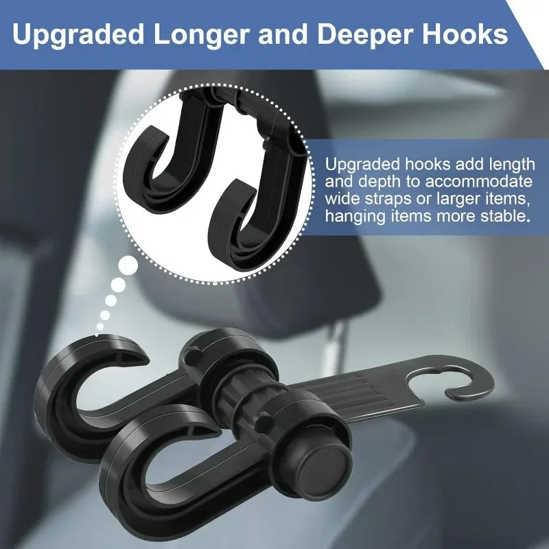 2Pcs Universal Car Seat Back Storage Hook Sundries Hanger Bag Holder Multifunction Car Hooks Vehicle Storage Organizer