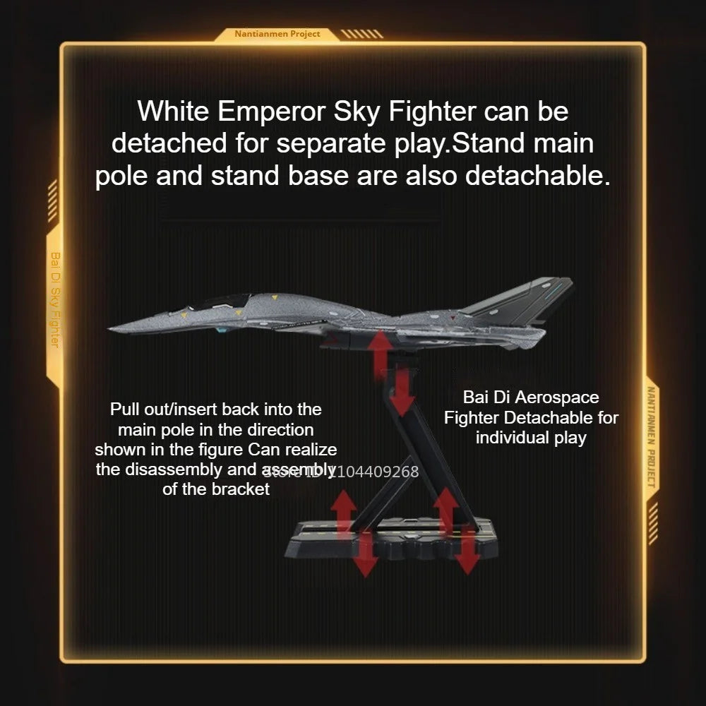 1:50 1:144 Scale Baidi Aerospace Fighter Toy Model Detachable Bracket Metal Body Aircraft Models Toys Living Room Ornaments