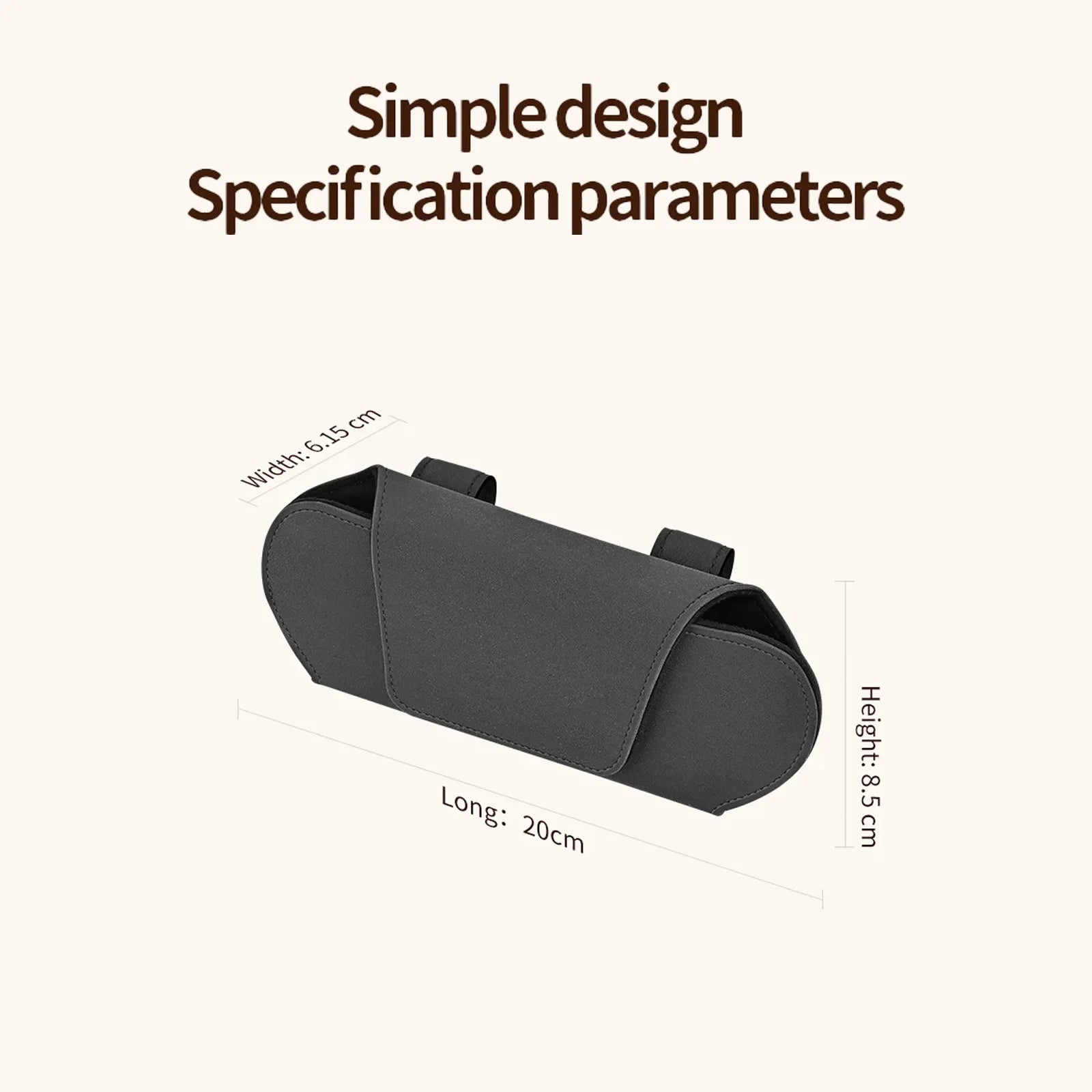 Luxurious Leather Car Magnetic Glasses Case Sun Visor Sunglasses Bag One-Hand Glasses Holder for Most Car Interior Accessories