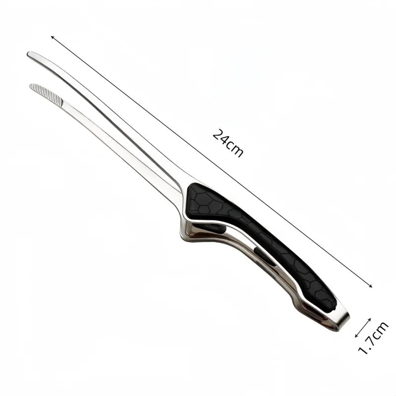 1pc Stainless Steel Barbecue Tongs Steak Tongs Metal Food Tongs Non-slip Grip Non-stick Durable Kitchen Pliers for Cooking