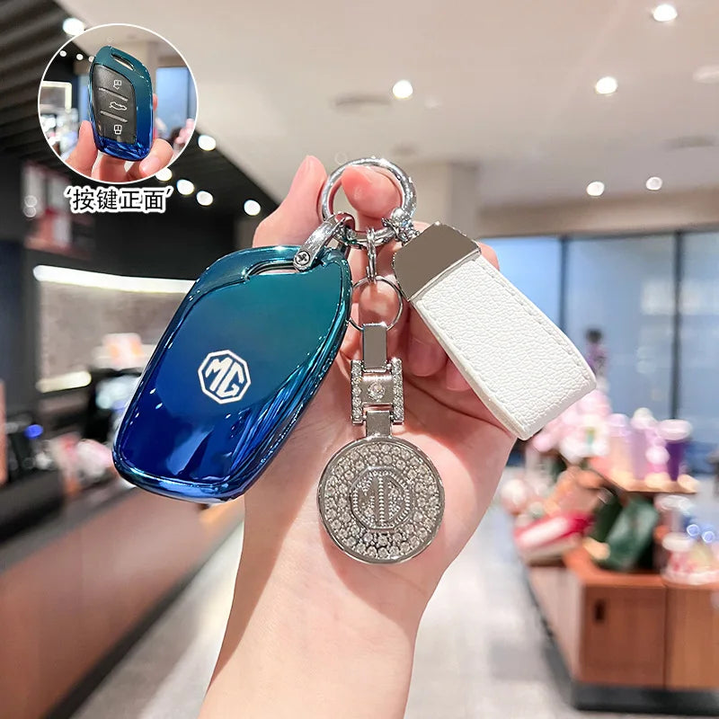 NEW Fahion Soft TPU Car Key Case Cover Shell Fob For MG ZS EV GS GT EZS HS EHS MG3 MG5 MG6 MG7 2019 2020 Styling Accessories