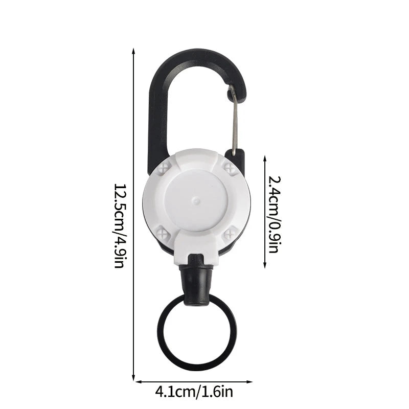 Double Headed Automatic Retractable Keychain Camping Hiking Supplies Anti-theft Elastic Keychain Carabiner Buckles 땡처리 캠핑용품