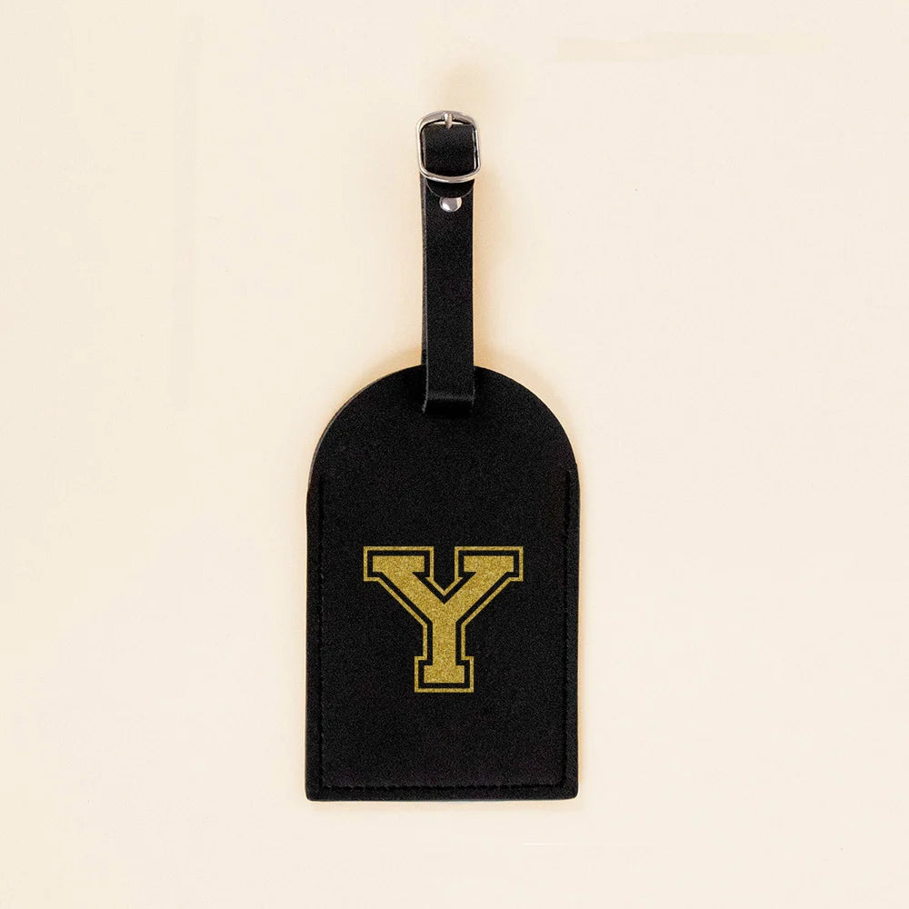 Vintage Initial Print Women PU Leather Luggage Tag Suitcase Label Baggage Boarding Bag Tags Travel Neceser Accessorie Best Gift