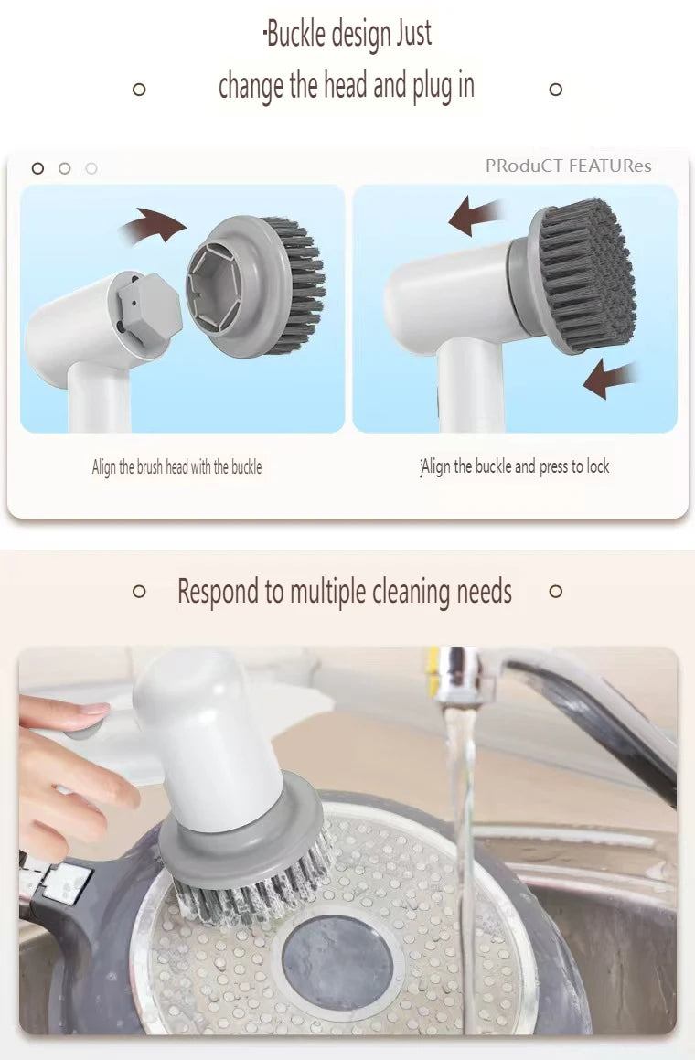 Electric Spin Scrubber, Power Cleaning Brush with 3 Replaceable Heads,Perfect for Bathrooms, Showers, Tile, Cars, Floor.
