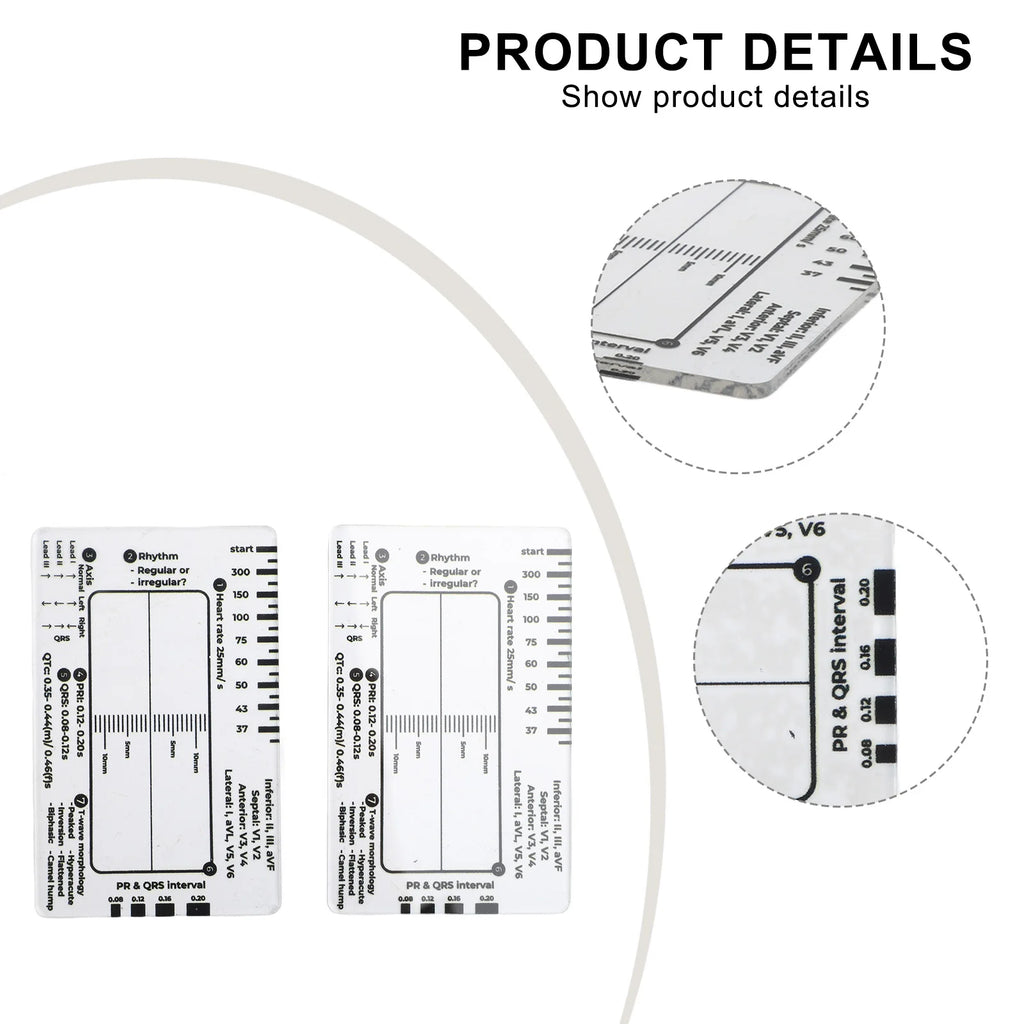 For ECG Interpretation Interpretation Measurement Tool For Educational Use Transparent Caliper Tool Clear ID Size Cards