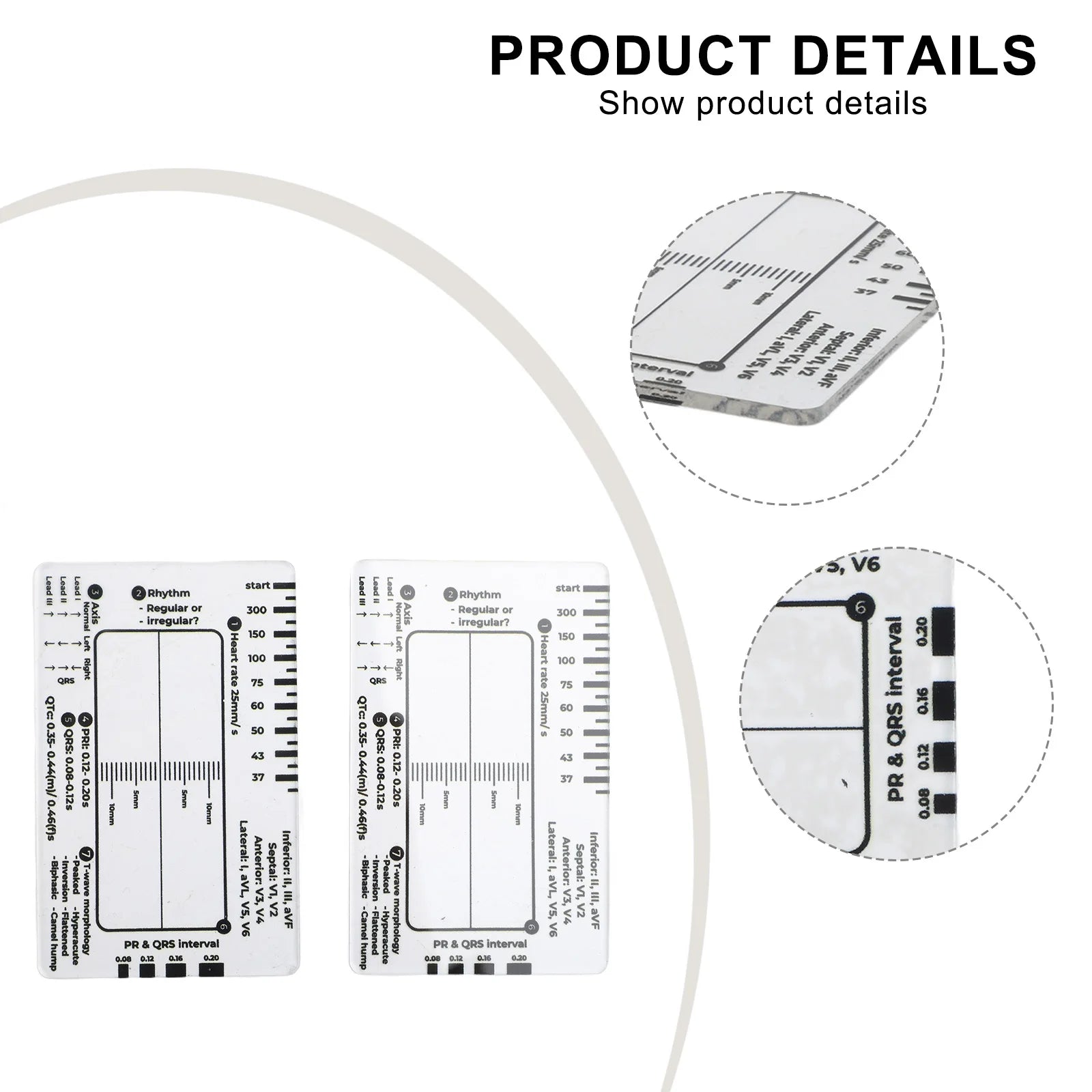 For ECG Interpretation Interpretation Measurement Tool For Educational Use Transparent Caliper Tool Clear ID Size Cards