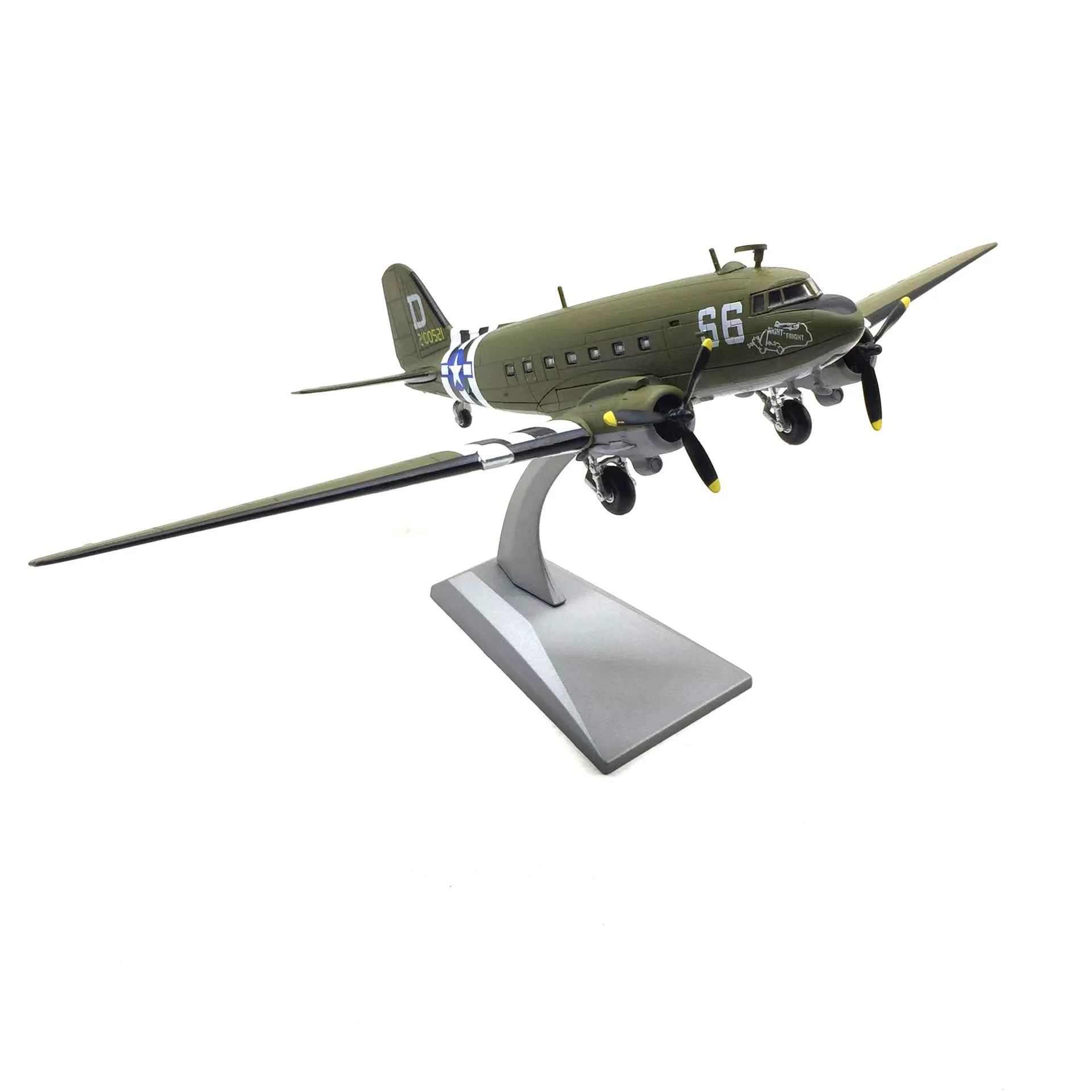 1:100 Scale Douglas C-47 Dc3 Transport Fighter Simulation Alloy Aircraft Model