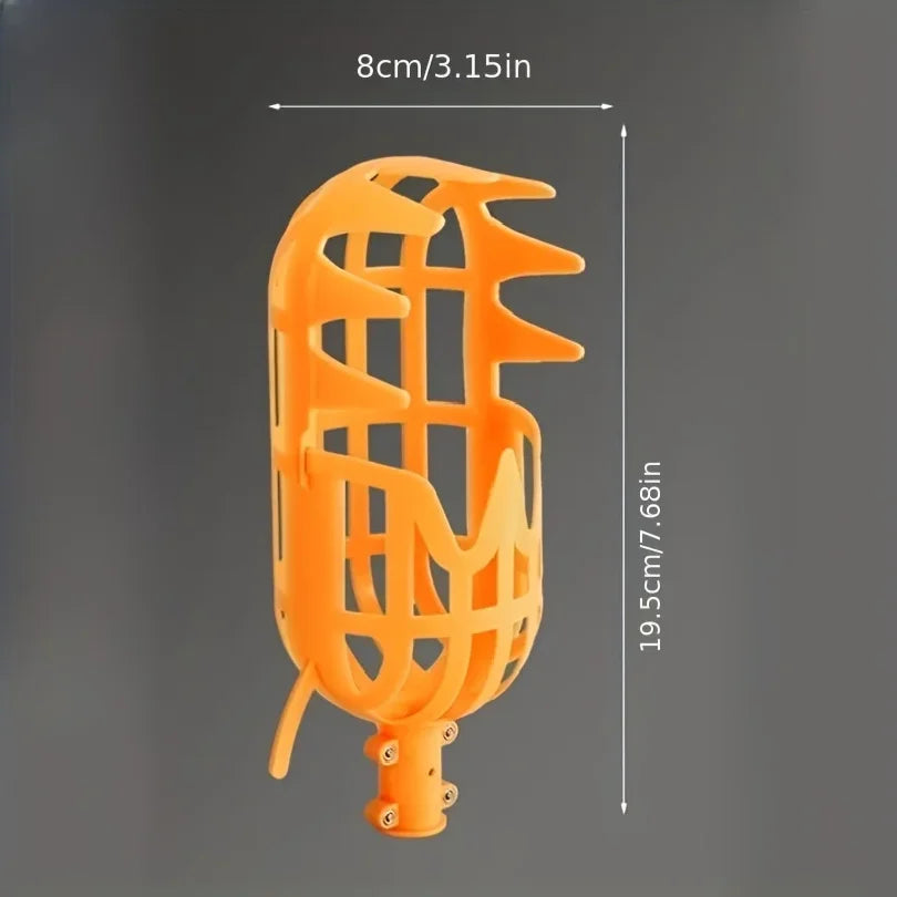 Yellow Polypropylene Fruit Picker Lightweight Reusable Ergonomic for Garden Harvesting Orchard Farm Food Safe Tool 1PC