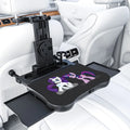 360° Rotating Car Tray Table - ABS Backseat Mount, Laptop & Drink Holder for Road Trips