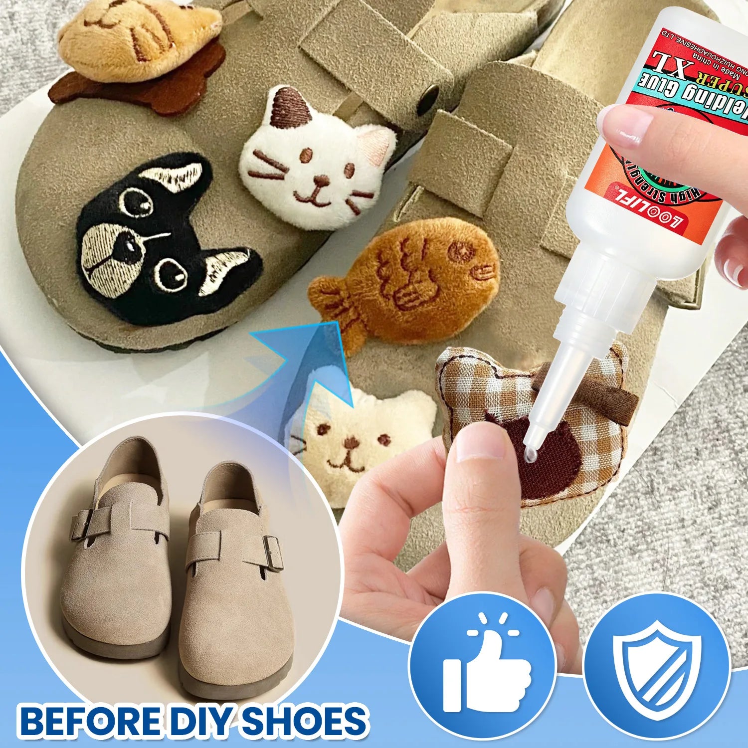 LOOLIFL 50g Oily Welding Super Glue Flexible Waterproof DIY Handcraft Adhesive for Leather Plastic Shoe Model Handmade Repair