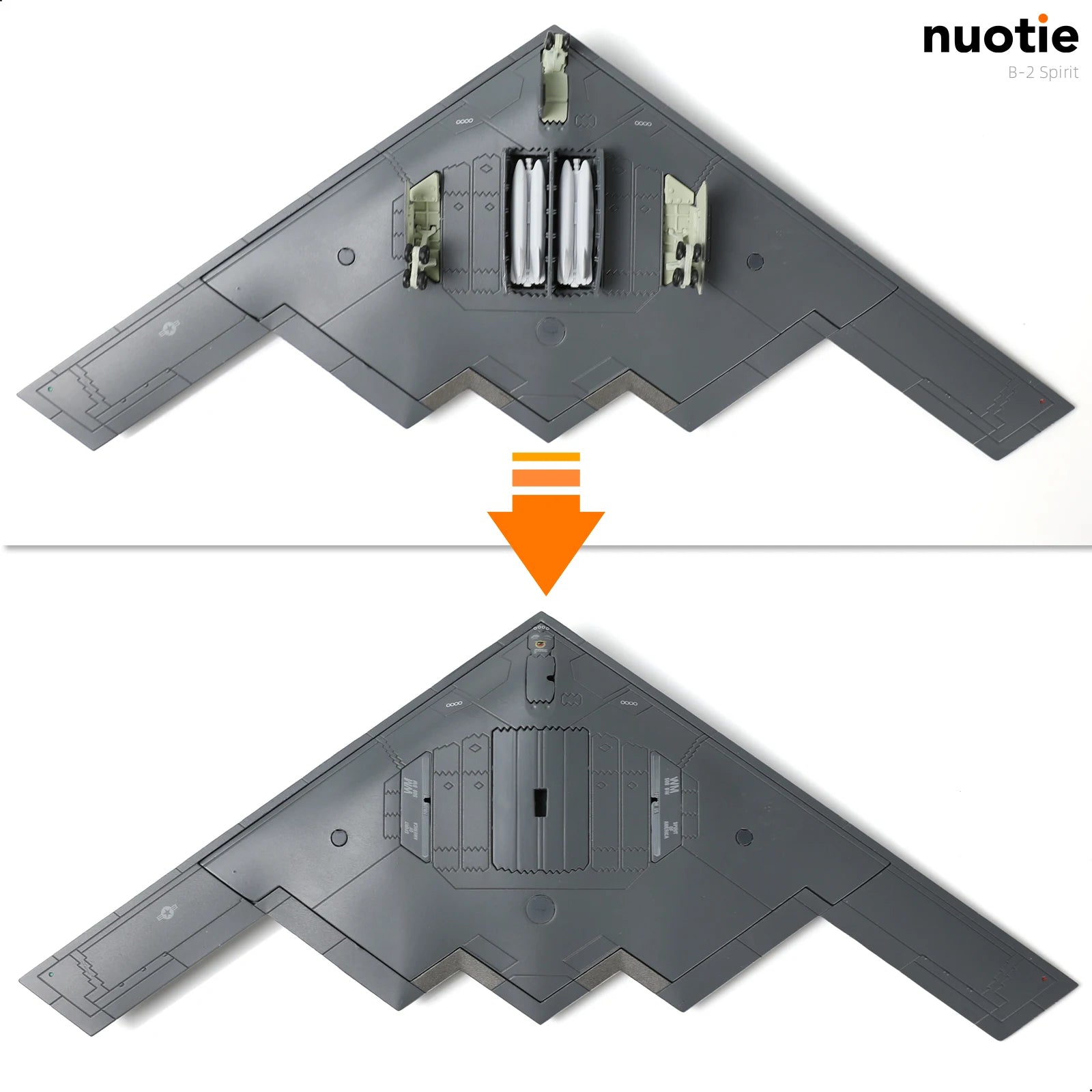 NUOTIE 1/200 B-2A Spirit Stealth Strategic Heavy Bomber AF 82-1066 Metal Diecast Model with Stand Adult Collection Gift