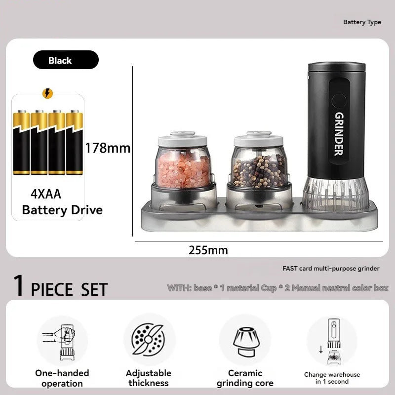 Multi Functional Electric Pepper Grinder Household Multi Seasoning Grinder Sea Salt Fast Card Grinder