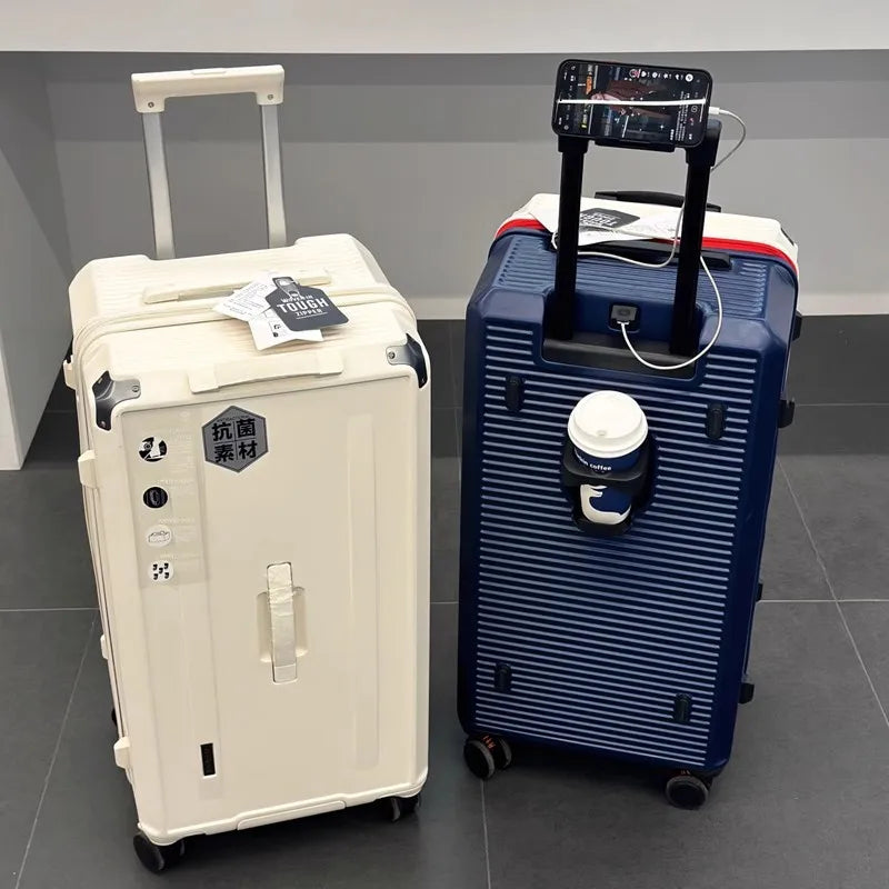 Multi-functional travel suitcase 22/24/26/28 inches silent swivel wheels thickened large capacity rolling luggage handle bag