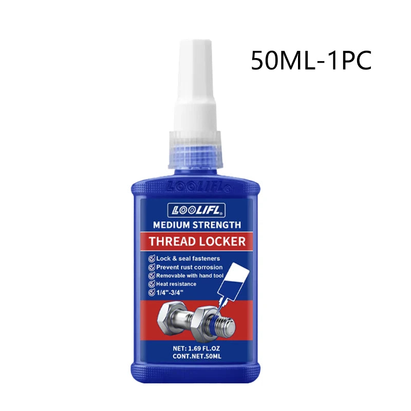 LOOLIFLThread Locker  Nuts-Bolts Locker, Screw Adhesive Lock Tight Seal Fasteners Anaerobic Curing Metal Glue,Rustproof