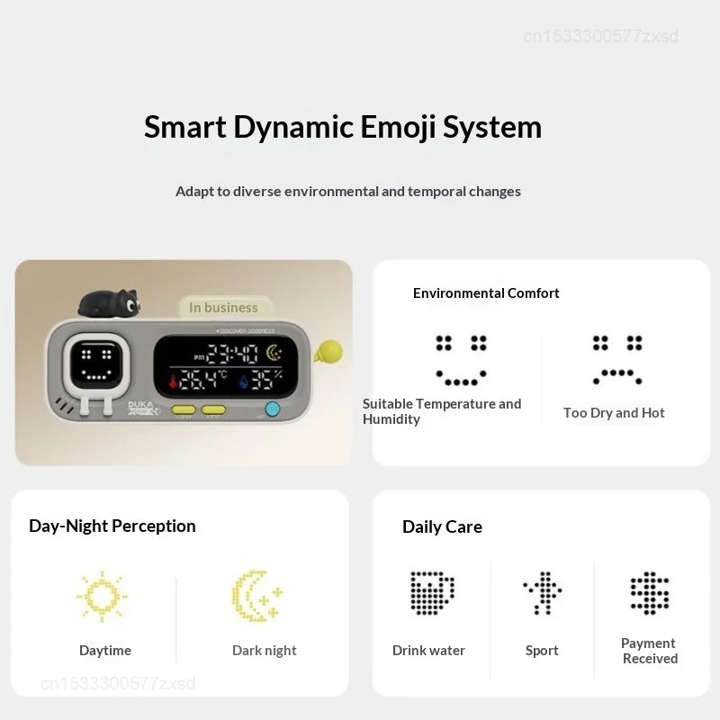 DUKA MOODA Smart Temperature and Humidity Clock TH3 Sensor Electric Digital Hygrometer Home Weather Station Smart Thermometer