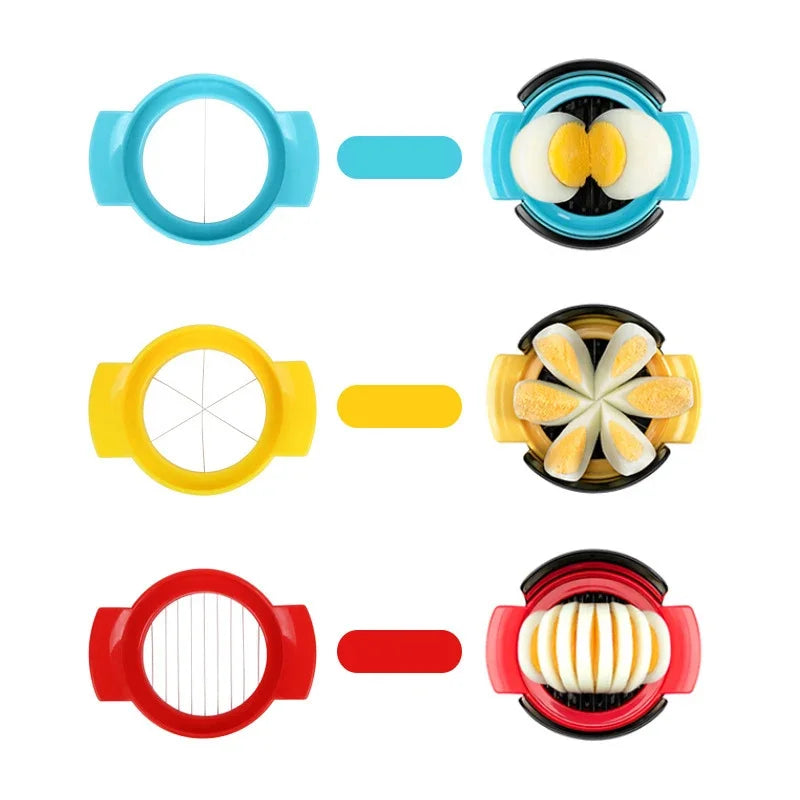 3 in 1 Kitchen Egg Tool Set Multifunctional Egg Slicer Cutter Divider for Hard Boiled Eggs
