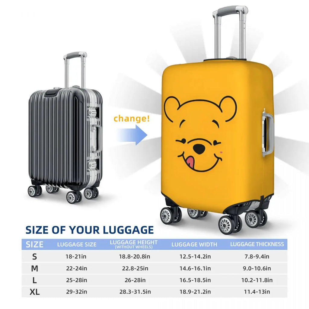 Custom W-Winnie Anime The Pooh Luggage Cover Fashion Suitcase Protector Covers Suit For 18-32 inch
