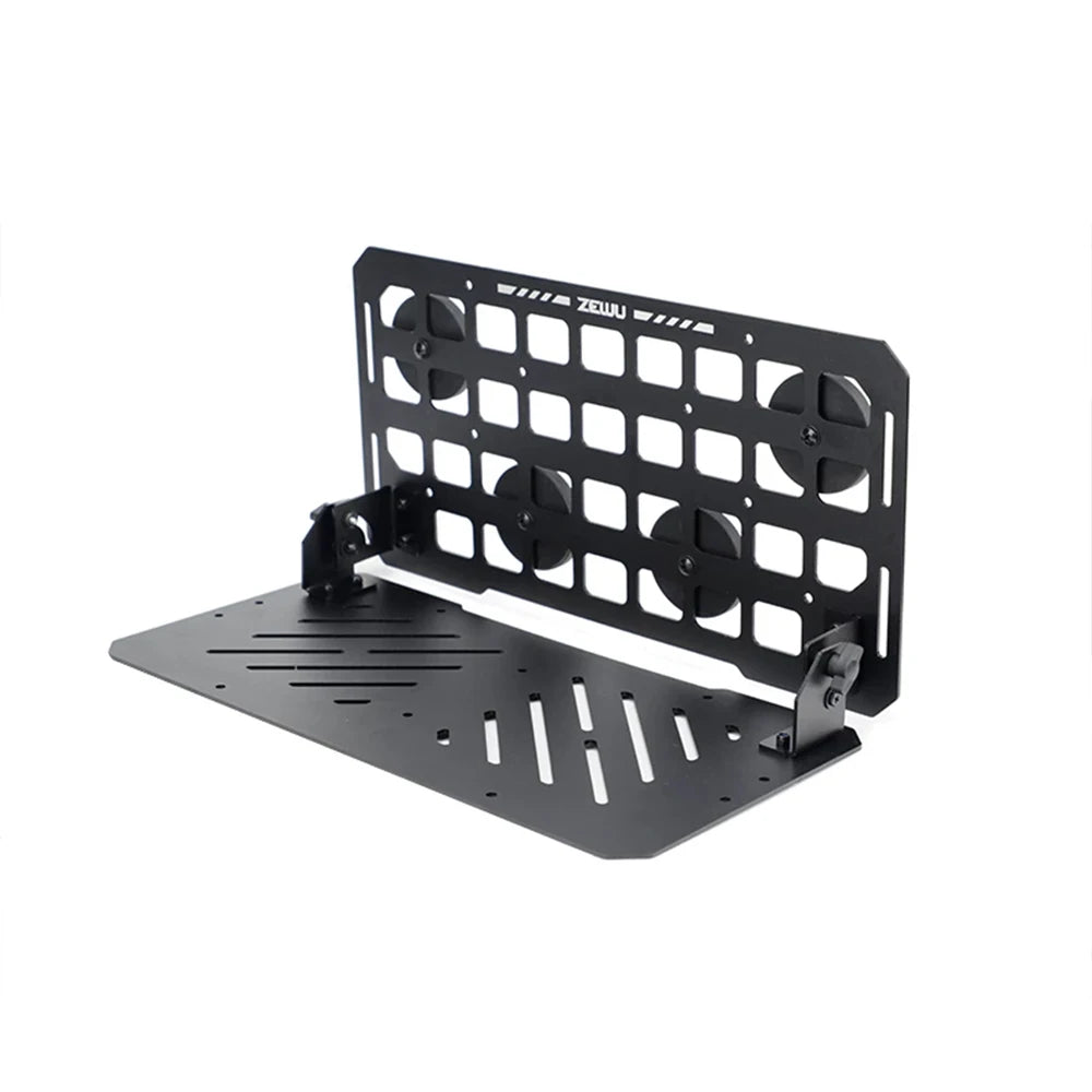Heavy Duty Metal Foldable MOLLE Car Side Hanging Tray Off-Road SUV Camping Picnic Outdoor Travel Storage Serving Desk Gear Rack
