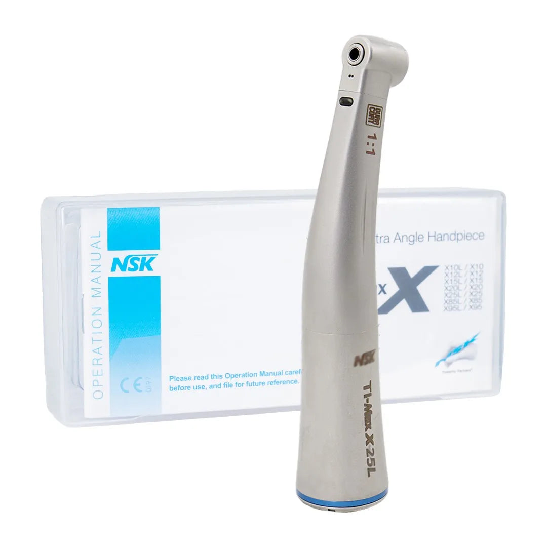 NSK Push Button 1:5 Increase Speed Handpiece Inner Water Spray Red Ring Made in Japan Dental Contra Angle Handpiece Ti Max X95L