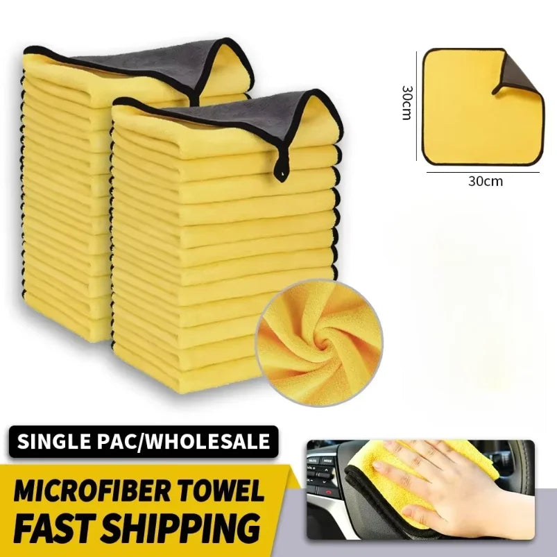 10-1Pcs Microfiber Cleaning Towel Car Cleaning Cloths Professional Detailing Car Drying Microfiber Towel Wash Towels Accessories