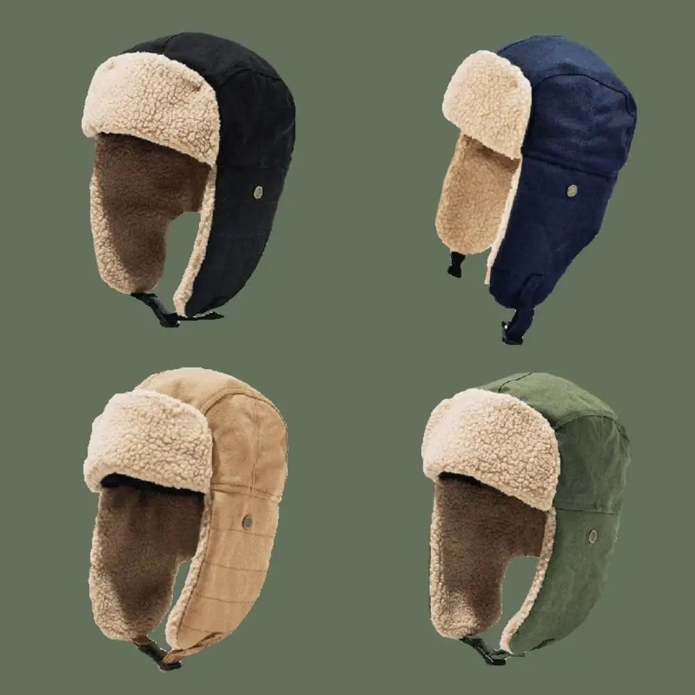 Casual Windproof Winter Bomber Hats Thickened Warm Accessories Warm Snow Cap Ear Protection Winter Ski Caps for Men Women
