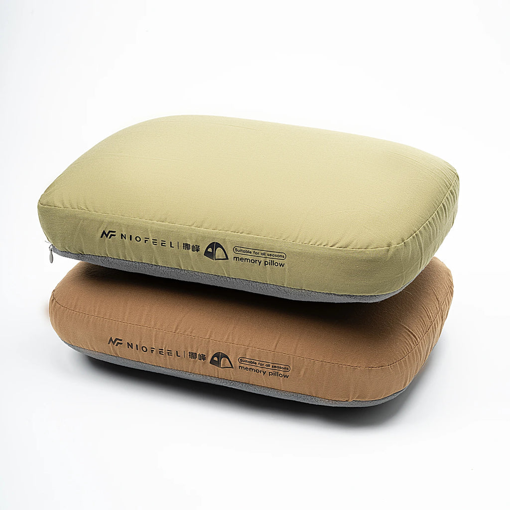 Memory Foam Camping Pillow, Portable Outdoor Travel Pillow With Removable Cover & Storage Bag For Camping Car Hiking
