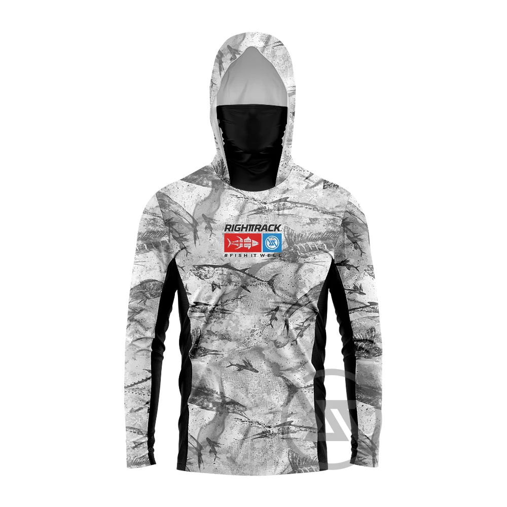 HotSale Men's Mask Hoodies Fishing Shirts Camo For Hunting Climbing Camping Hiking Sun Protection Breathable RIGHTTRACK Clothing