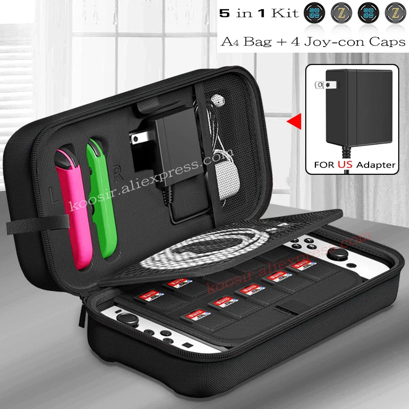 Nintend Switch Large Storage Bag SwitchOLED Portable Carrying Case Anti-Scratch Oxford Cloth Travel Bag for Nintendo Switch OLED