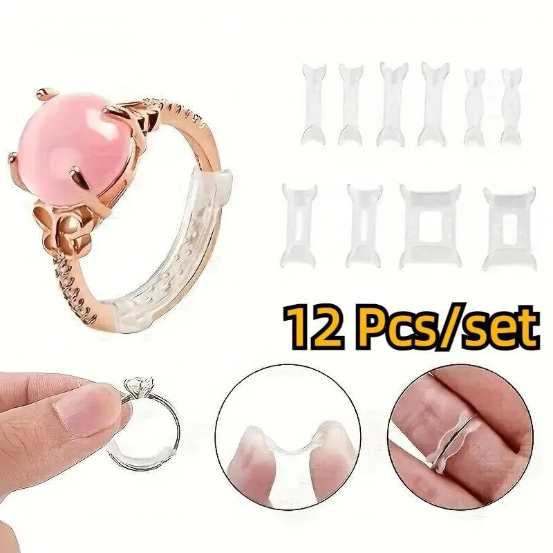 12Pcs 1 Set Ring Adjustment Pad Ring Size Adjuster Fixed Reduction Pad