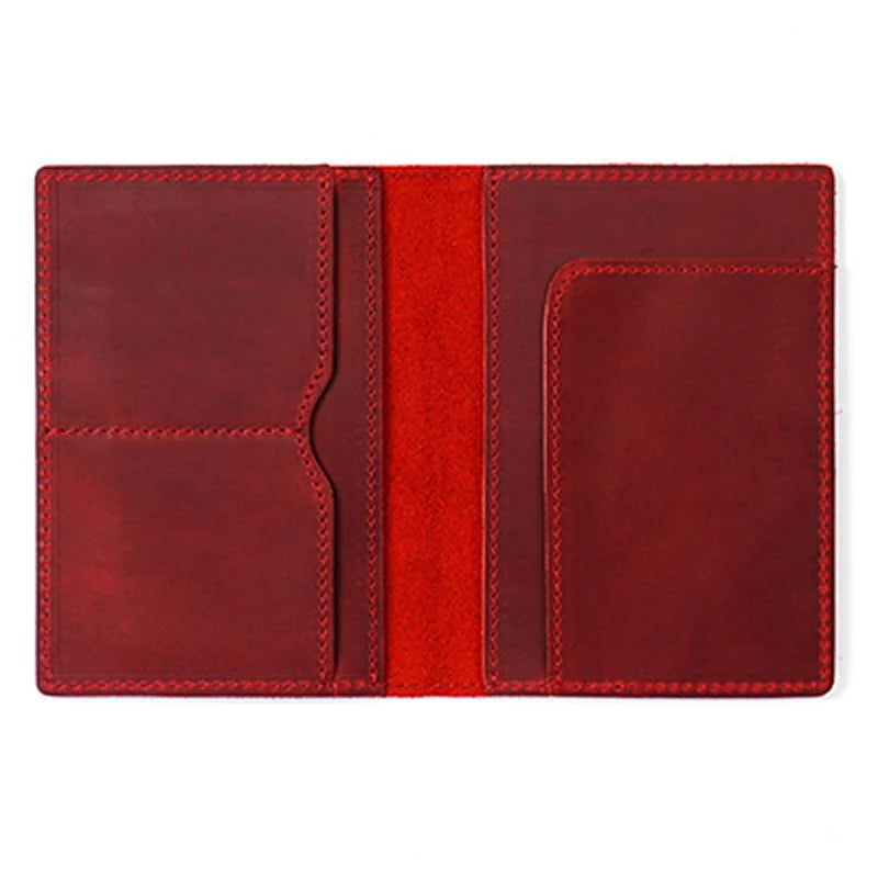 Genuine Leather Passport Holder for Men - Vintage Travel Wallet, Handmade Cowhide Document Organizer, RFID Blocking Cover