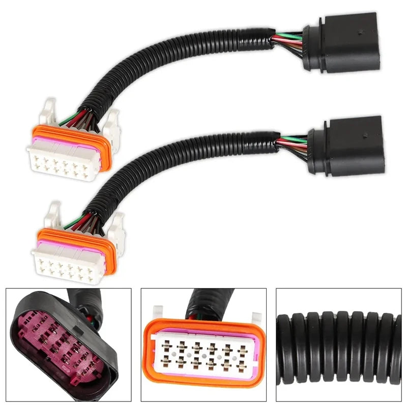 SP-QW2Pcs Car Headlight Wiring Harness for Volkswagen 2004-2007 Adaptor Wire Harness 7L6-971-071-A