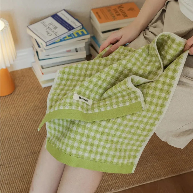 Autumn Winter Striped Bath Towel Cotton Plush Washed Washcloth Worsted Soft Absorbent Bathroom Towels For Man Women Dropshipping