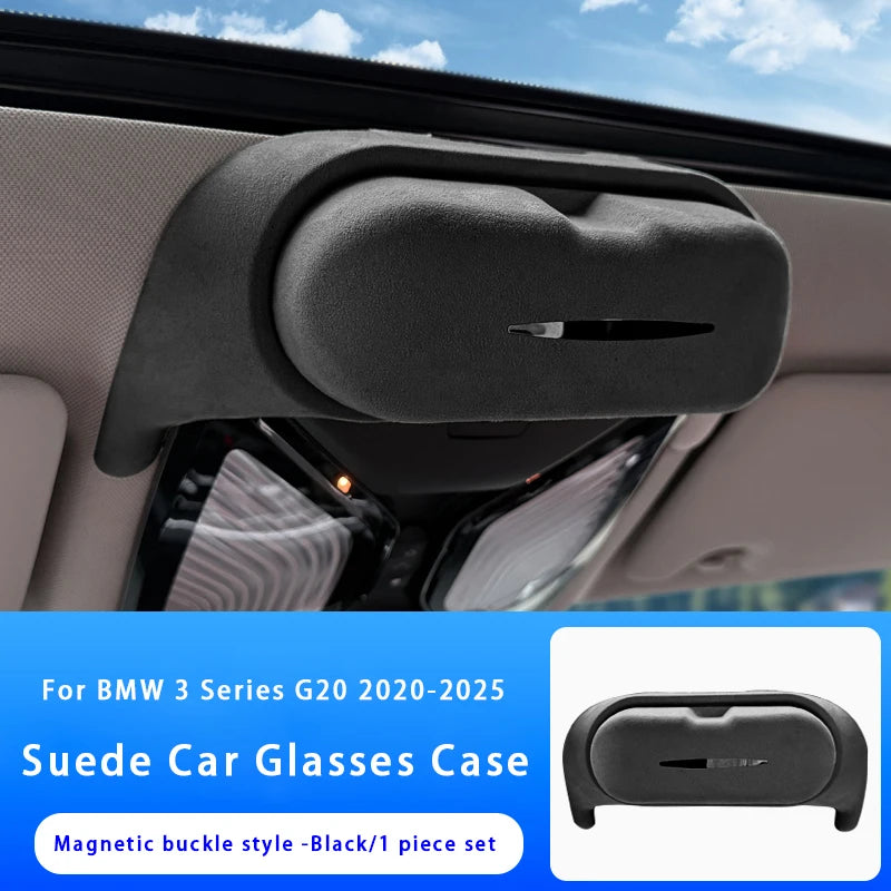 Car Sunglasses Holder Suede Glasses Case Sunglasses Storage Box For BMW 3 5 Series X1 X3 X5 X6 X7 G20 G45 G60 G05 G06 G07 U11
