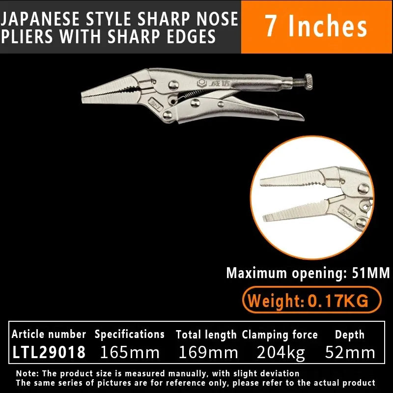 LAOA 5 /7 /10 inch Locking Pliers Round Nose Welding Tool Straight Jaw Lock Mole Plier Vice Grips Pliers Set