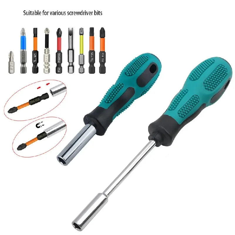 1 piece 1/4-inch drive magnetic screwdriver holder, screwdriver drive handle, 6.35 mm hex drive, 5-inch or 8-inch length