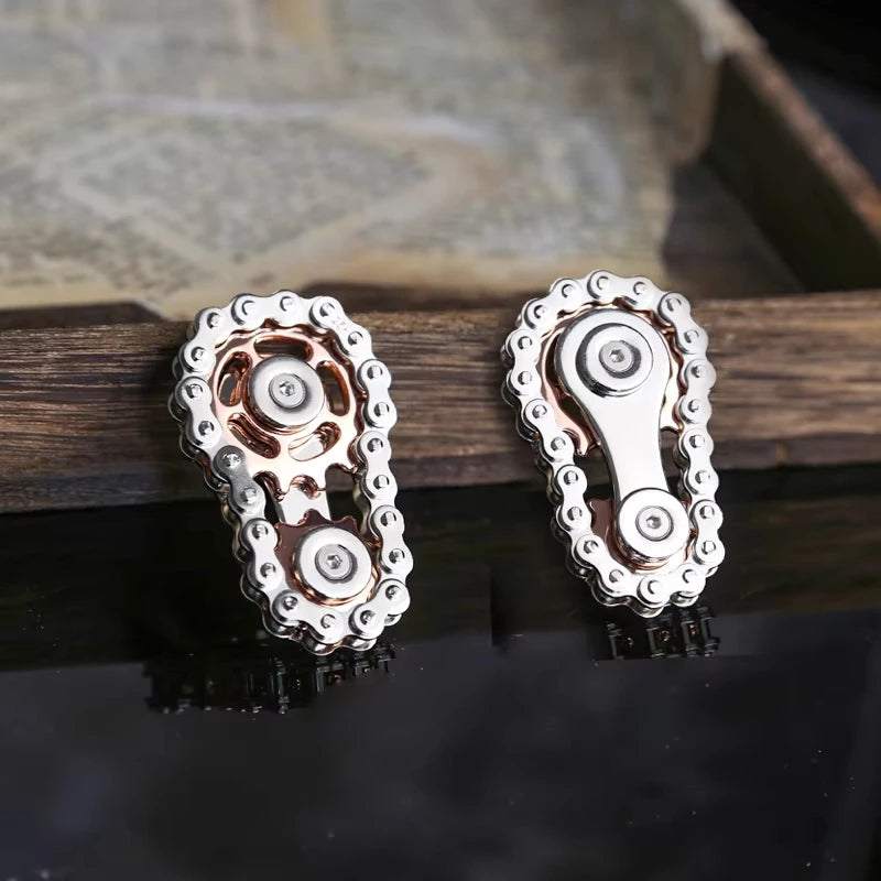 Metal Bike Chain Fidget Spinner Toys Sprockets Flywheel Fingertip Gyro Fidget Spinner Antistress Anxiety Toys for Kid Adult Gift