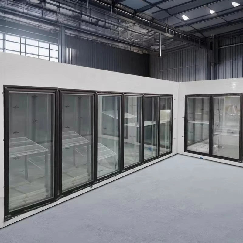 Glass Door Walk in Cold Storage Room Commercial Display Cooler Energy Efficient for Food Lab Kitchen Storage Custom