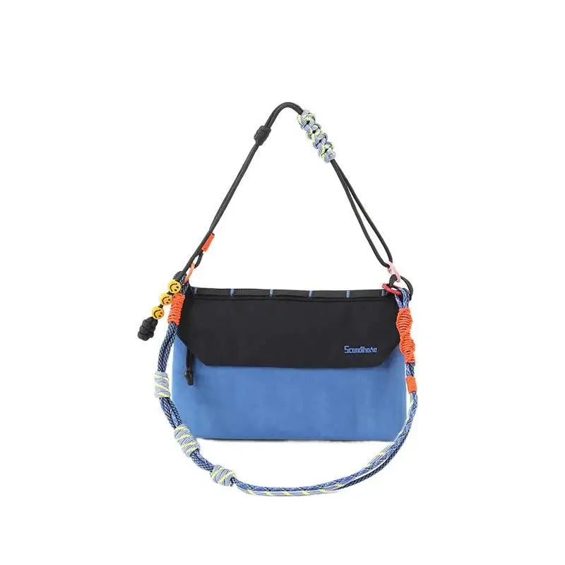 Outdoor Rope Knot Cross-Body Bag, Color-Matched Nylon Bag, Water-Resistant Single-Shoulder Bag, Large Capacity, Wear-Resistant