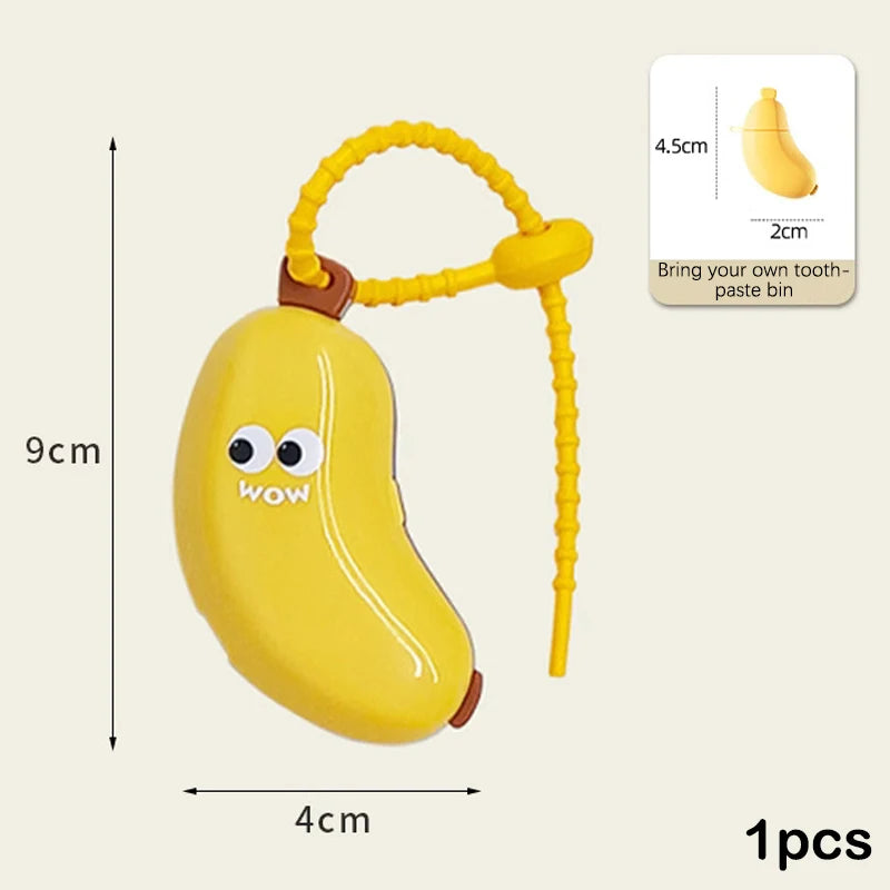 Banana Shaped Toothbrush Head Protective Cover With Toothpaste Compartment Portable Travel Dust Clamp Storage Box