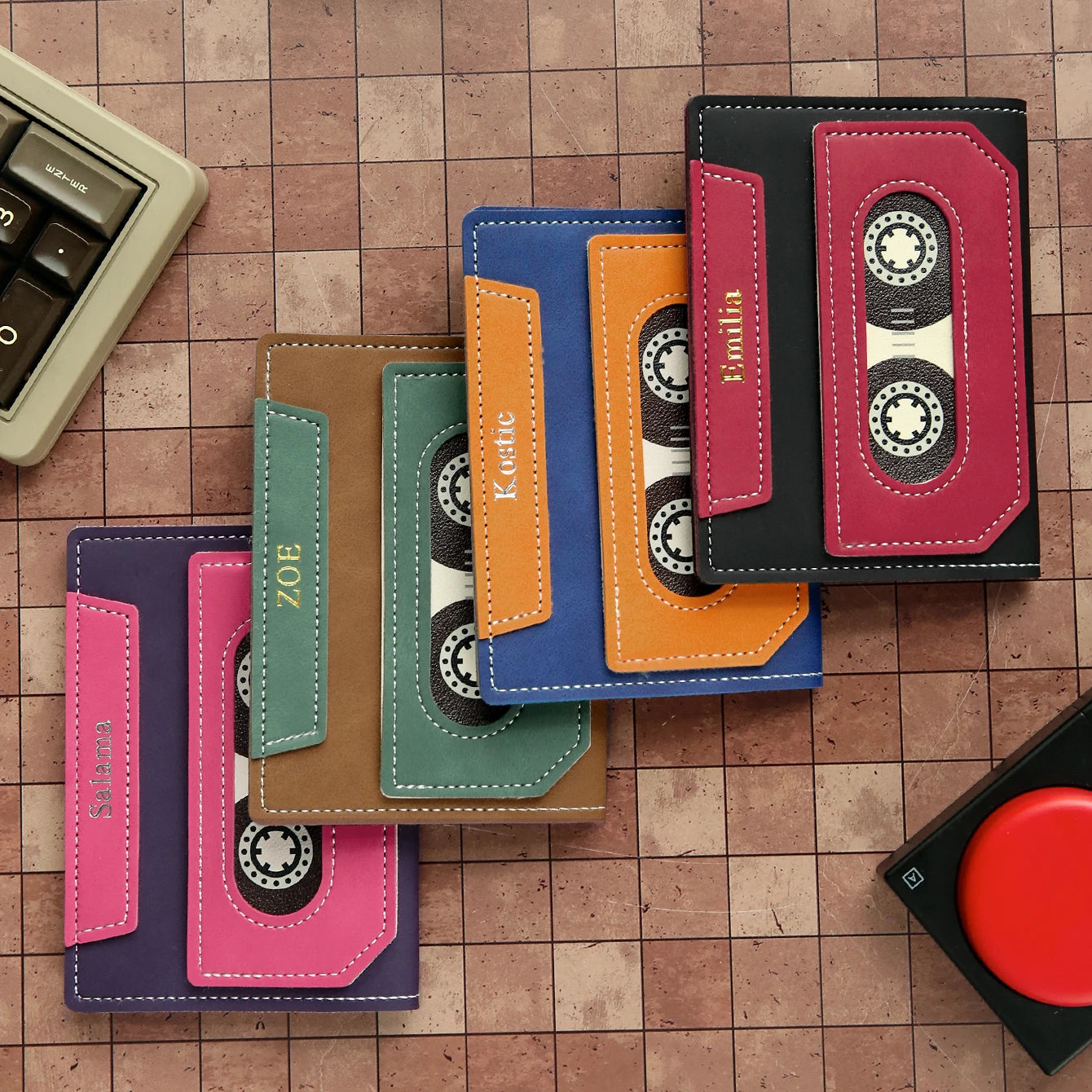 Custom Cassette Tape Passport Cover with Name Personalized Retro Cassette Tape Passport Holder Custom Name PU Leather TravelGift