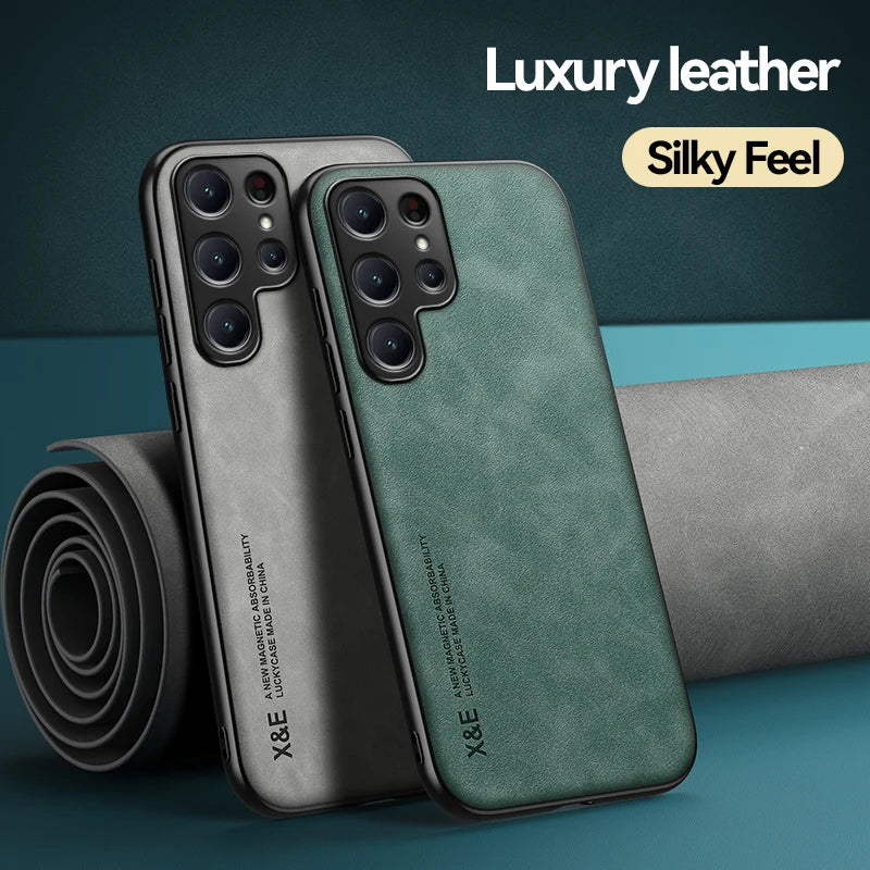 Shockproof Case for Samsung Galaxy S25 S24Ultra S23 S22 Plus S23FE S21FE Protective Cover Magnetic Car Holder Phone Coque Fundas