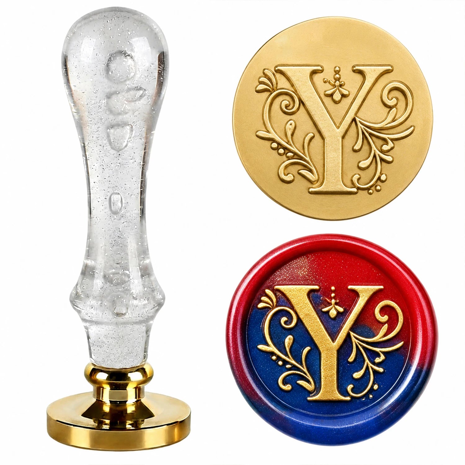 26 Letter Wax Seal Stamp,25mm Brass Head with White Bubble Handle Wax Stamp for Wedding Invitations,Birthday Cards,Envelopes