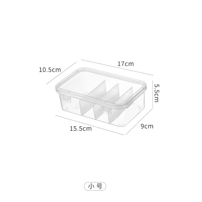 Transparent Data Cable Organizer Case Classification Dustproof Card Organizer with Lid Clutter Office Table Collection Box