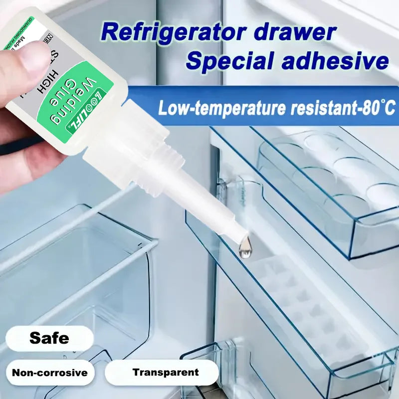 LOOLIFL High-Strength Refrigerator Welding Adhesive Universal Transparent Instant Super Adhesive for Seamless Repair Oily Surfac