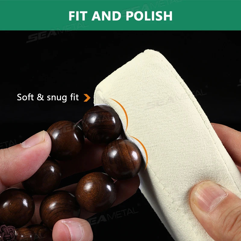 SEAMETAL 3pcs Car Detailing Suede Sponge Polishing Applicator Use With Ceramic Coating for Car Paint Metal Rubber Glass Cleaning